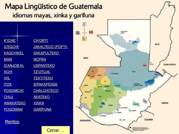 Mapa lingüístico de Guatemala